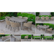KANARISCHE KOLLEKTION - Top Selling 2017 Poly PE Rattan Esstisch und 6 Stühle Outdoor Gartenmöbel